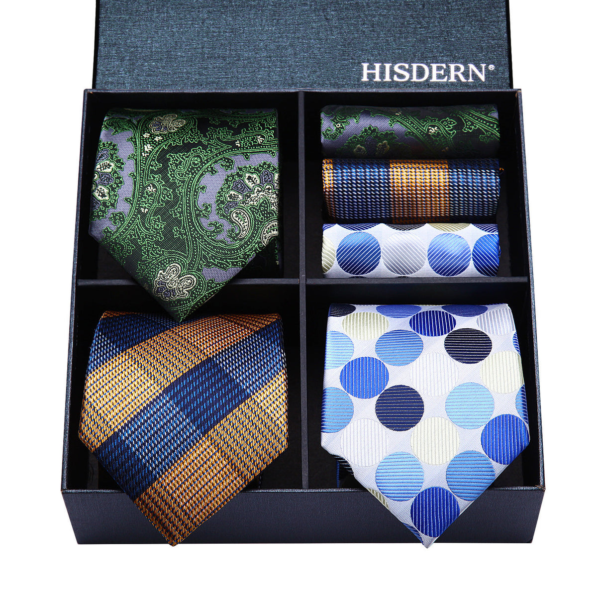 3PCS Tie & Pocket Square Set - T3-S7