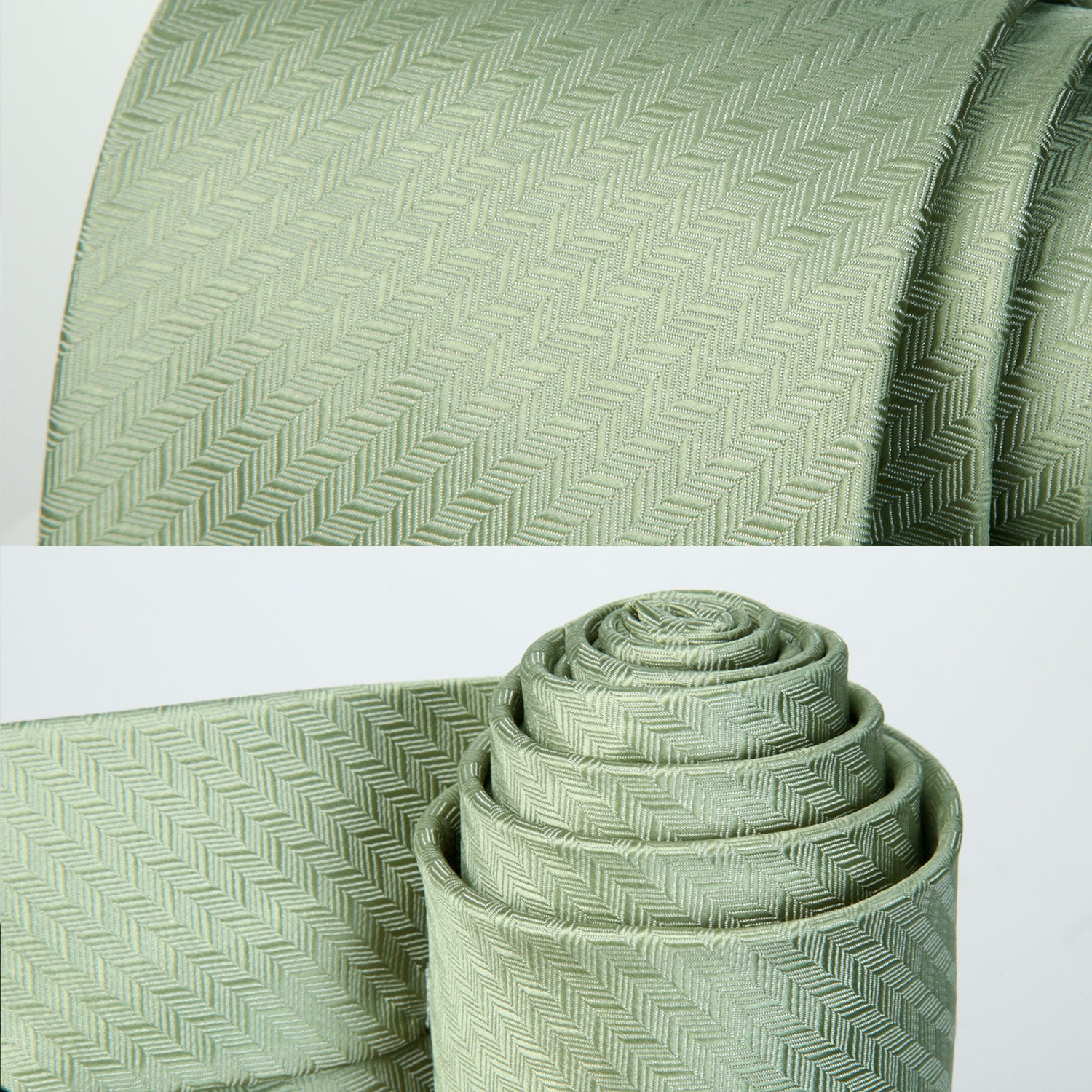 Houndstooth Tie Handkerchief Set - A-01 SAGE GREEN