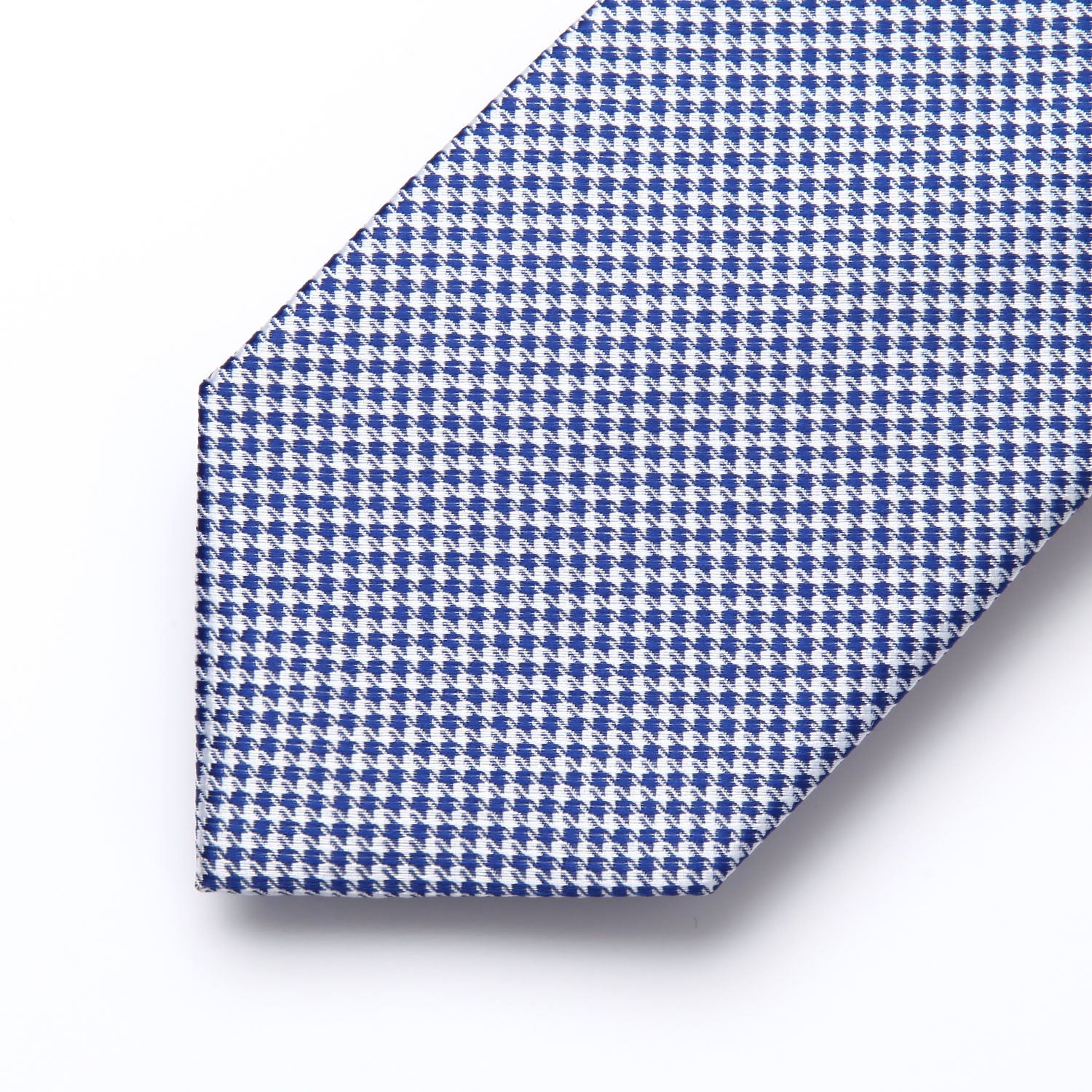 Houndstooth Tie Handkerchief Set - A-09 BLUE/WHITE HOUNDSTOOTH