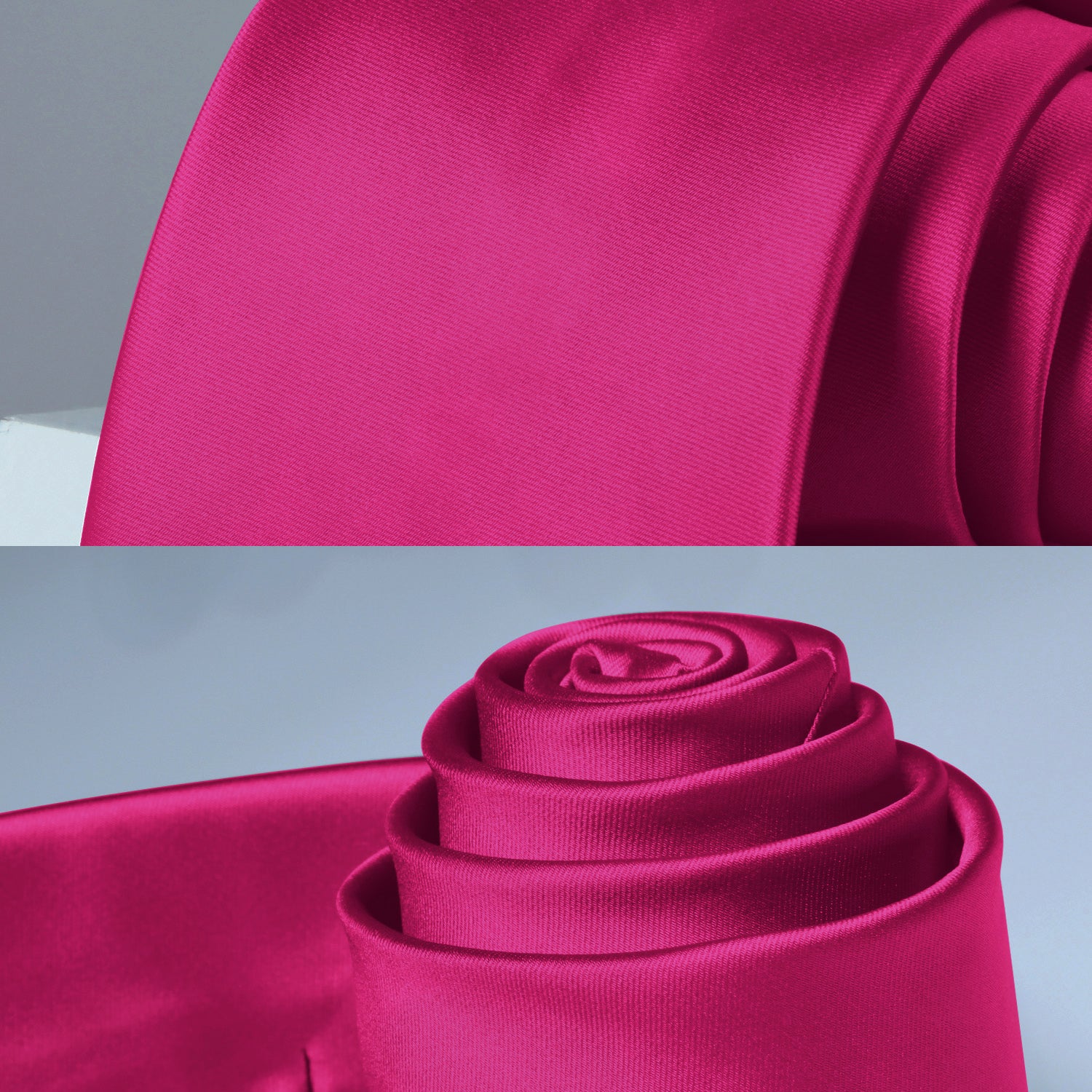 Solid Tie Handkerchief Set - A1-HOT PINK