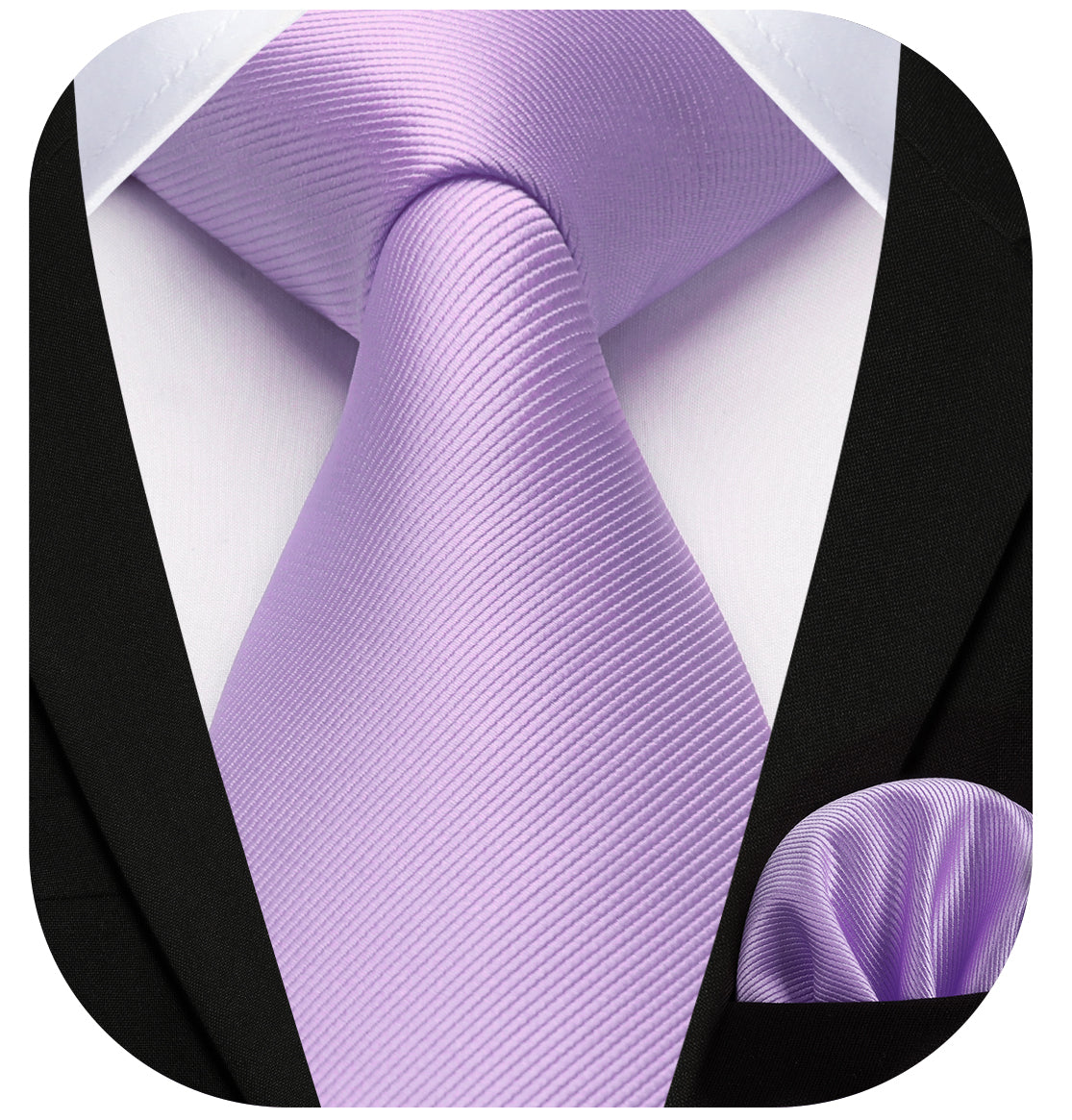 Solid 3.35 inch Tie Handkerchief Set - D-PURPLE LAVENDER