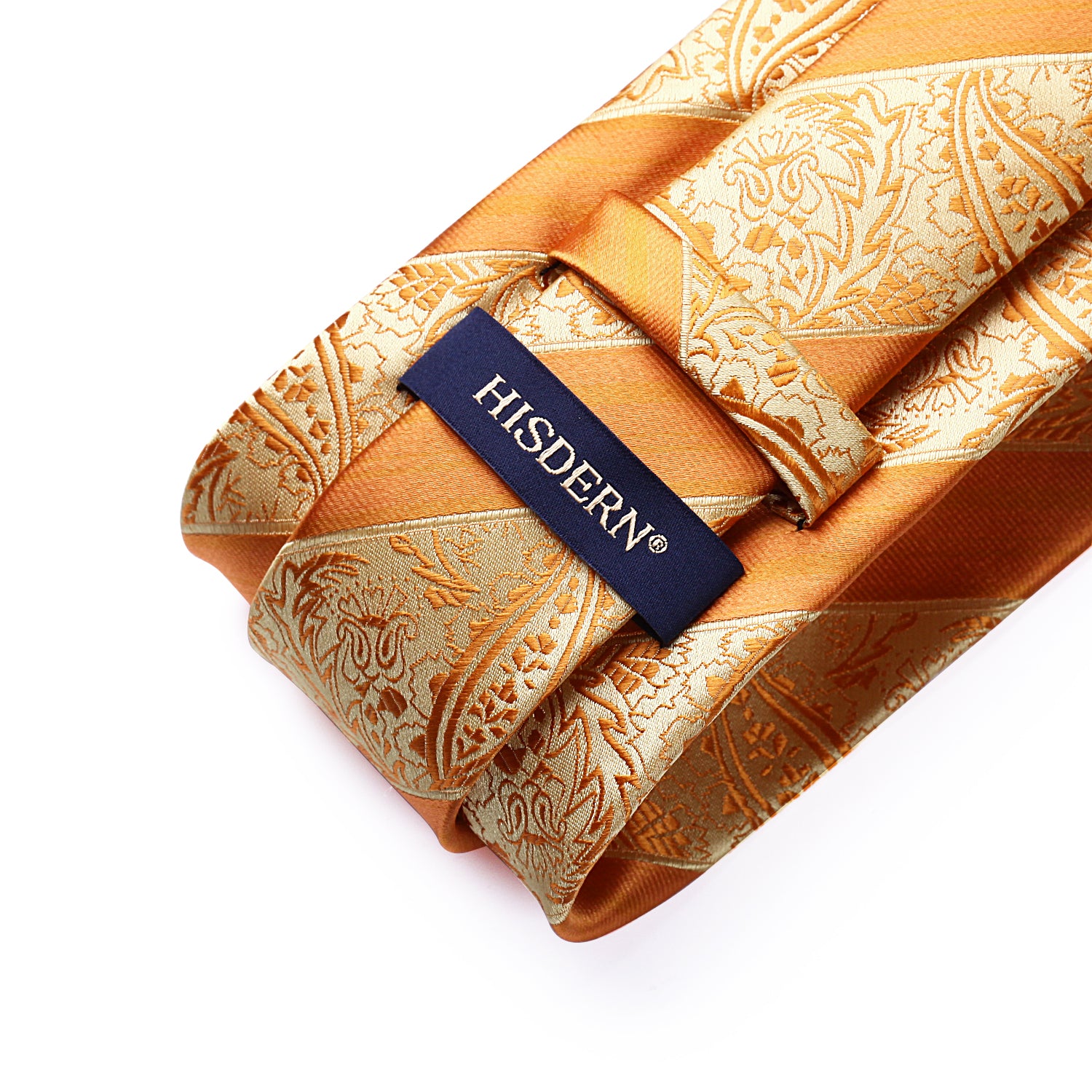 Stripe Tie Handkerchief Set - ORANGE/YELLOW