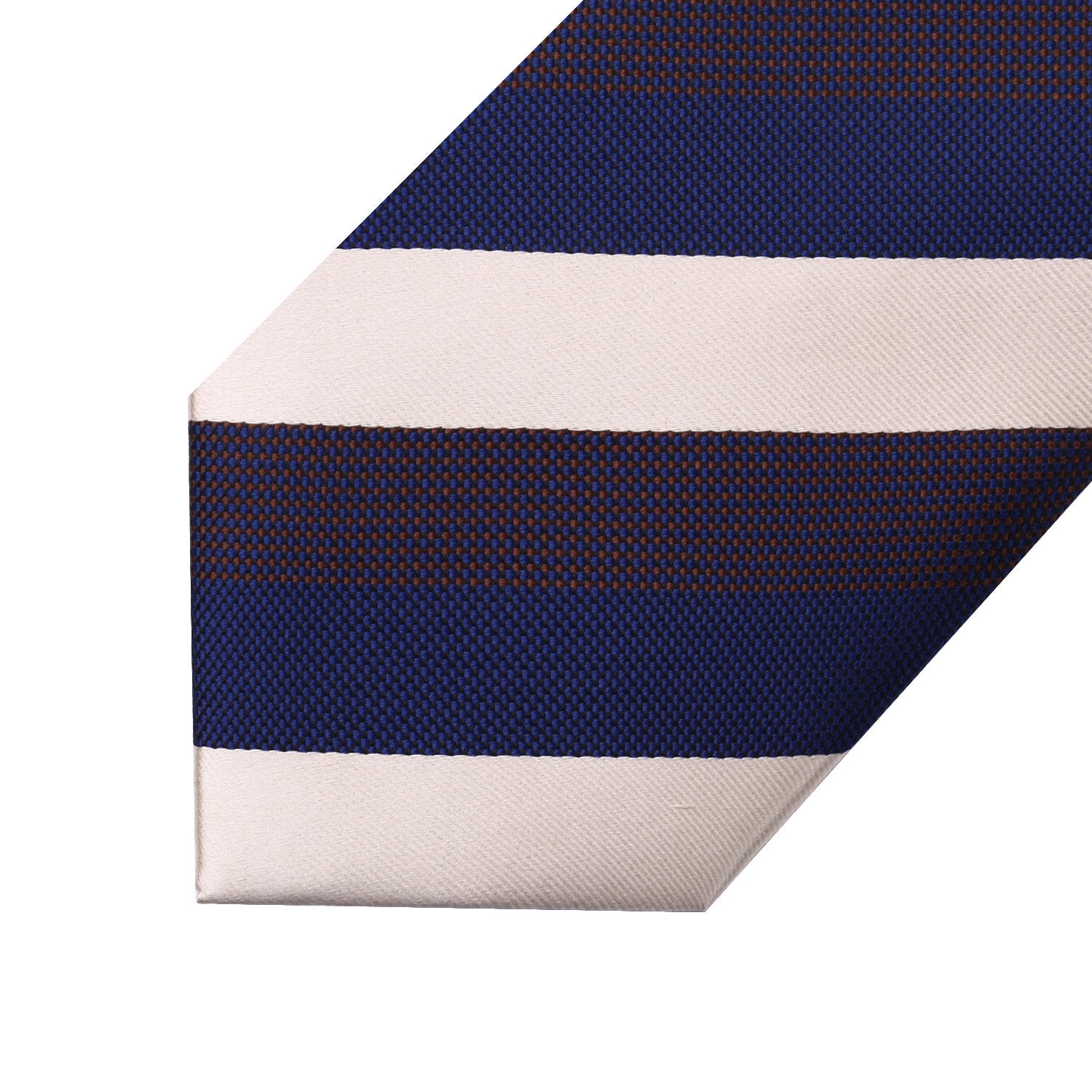 Stripe Tie Handkerchief Set - 06-WHEAT/NAVY BLUE