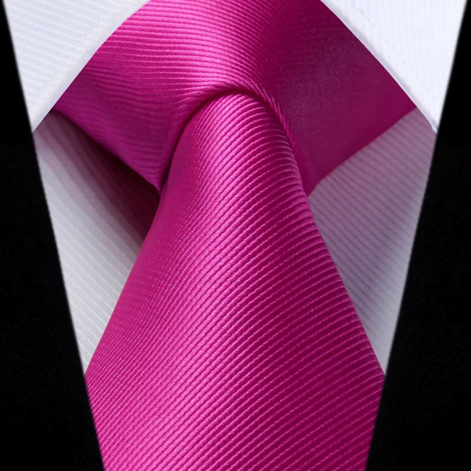 Solid 3.35 inch Tie Handkerchief Set - L-GREY DARK