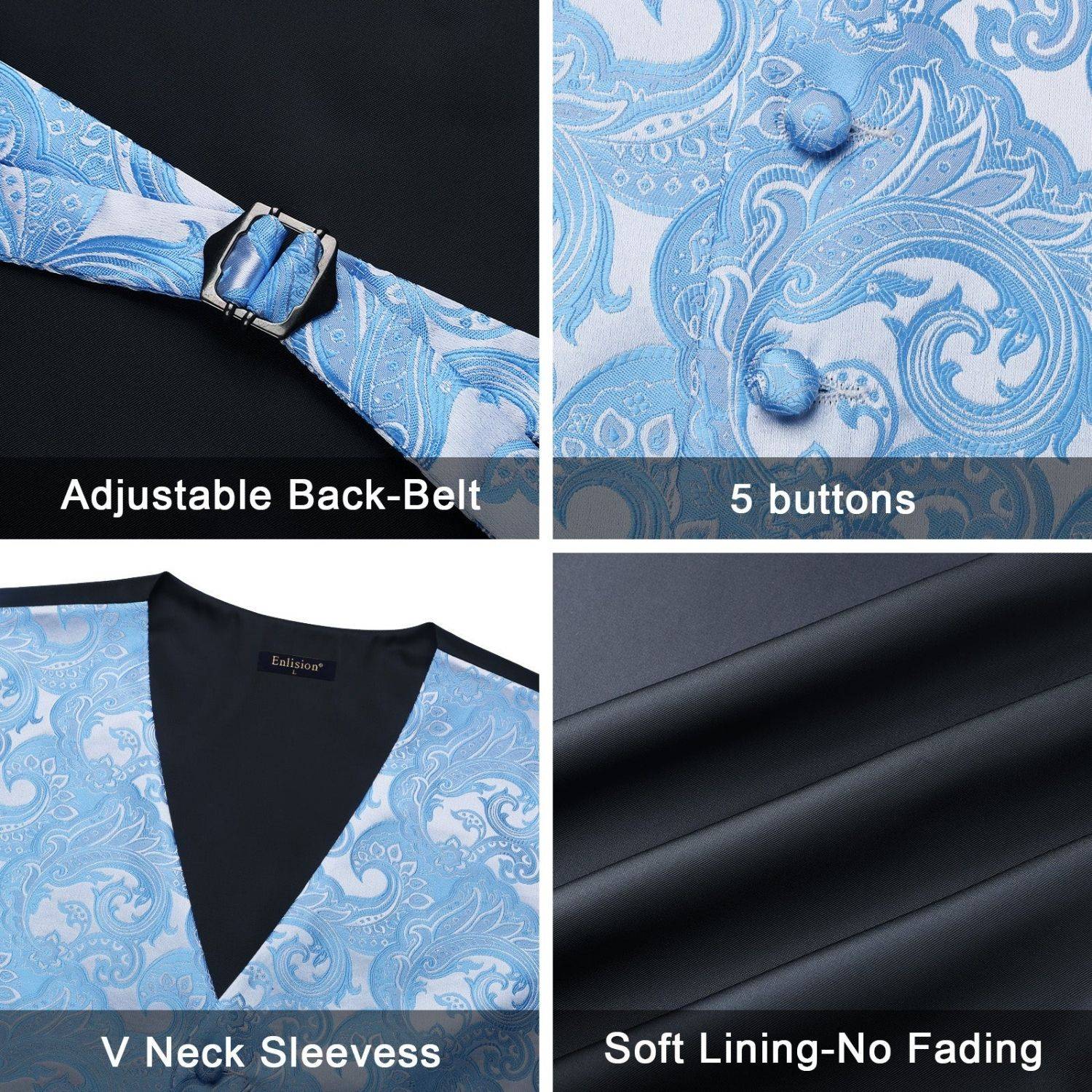 Paisley 4pc Suit Vest Set - BLUE