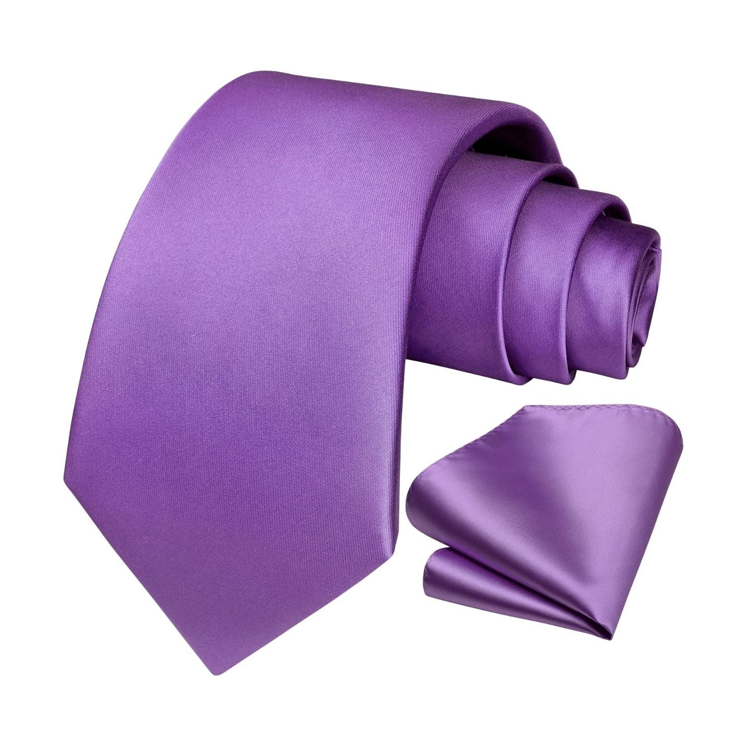 Solid Tie Handkerchief Set - A1-HOT PINK