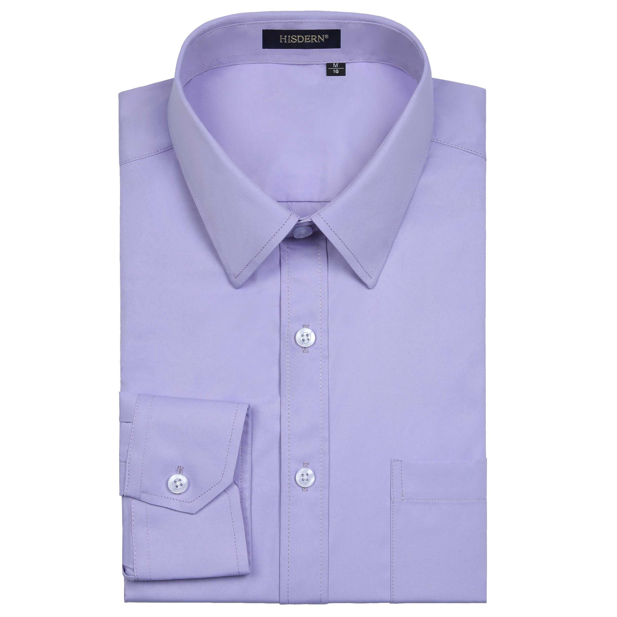 Casual Formal Shirt with Pocket - LIGHT PURPLE