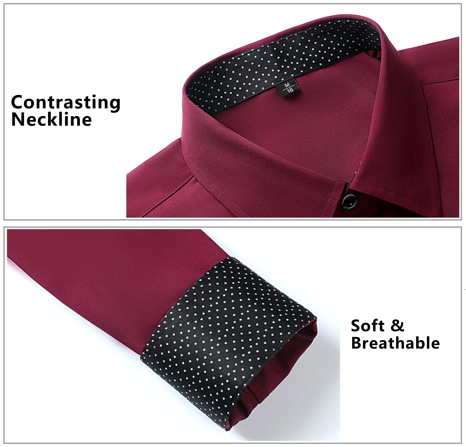 Casual Formal Shirt with Pocket - RED/BLACK