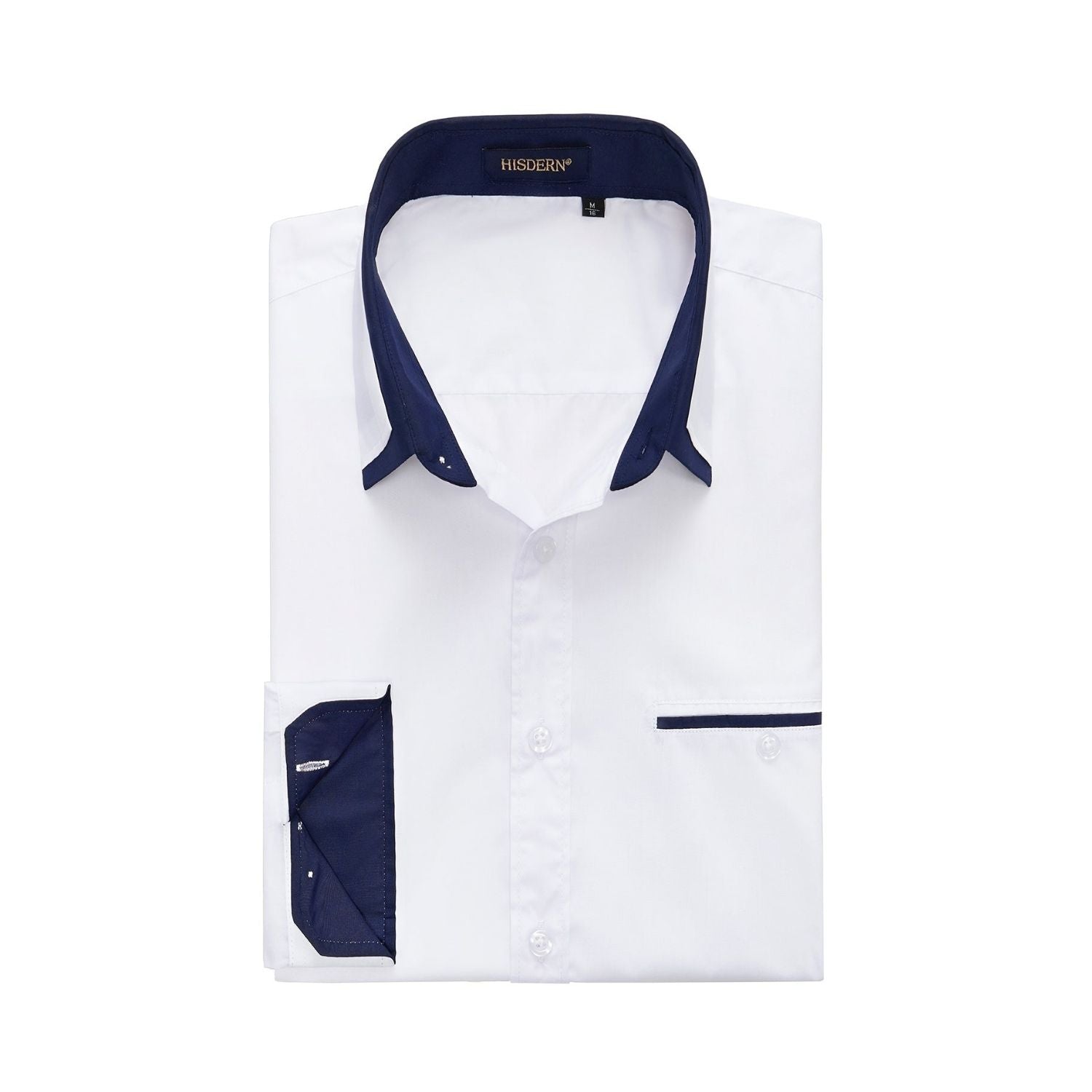 Casual Formal Shirt with Pocket - WHITE/BLACK