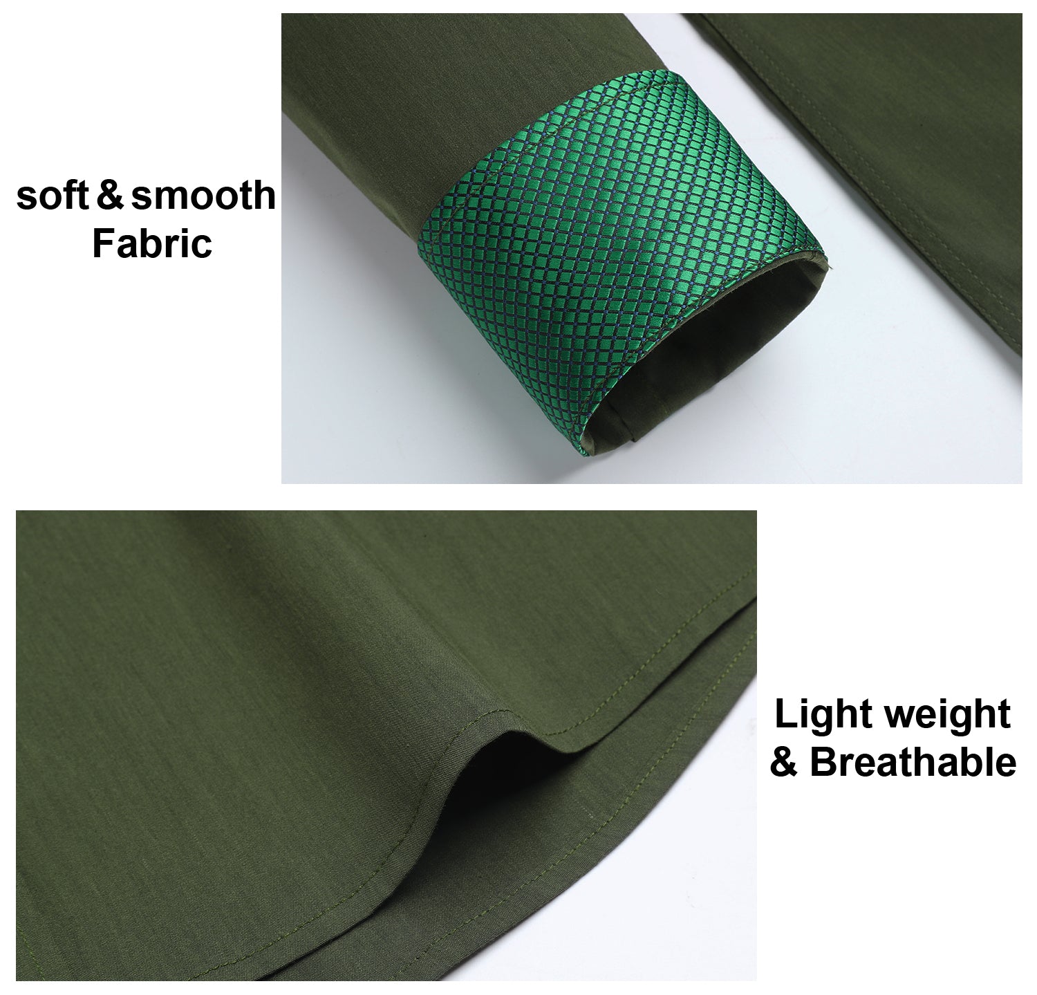 Casual Formal Shirt with Pocket - GREEN/PLAID