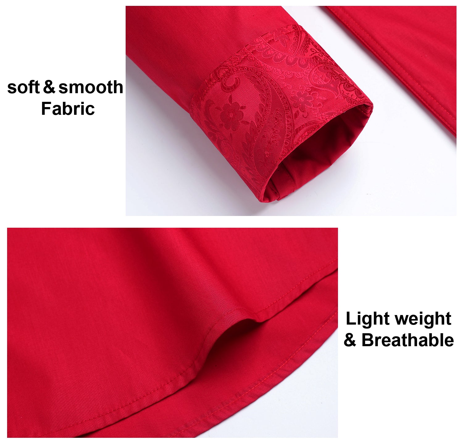 Casual Formal Shirt with Pocket - RED/PAISLEY