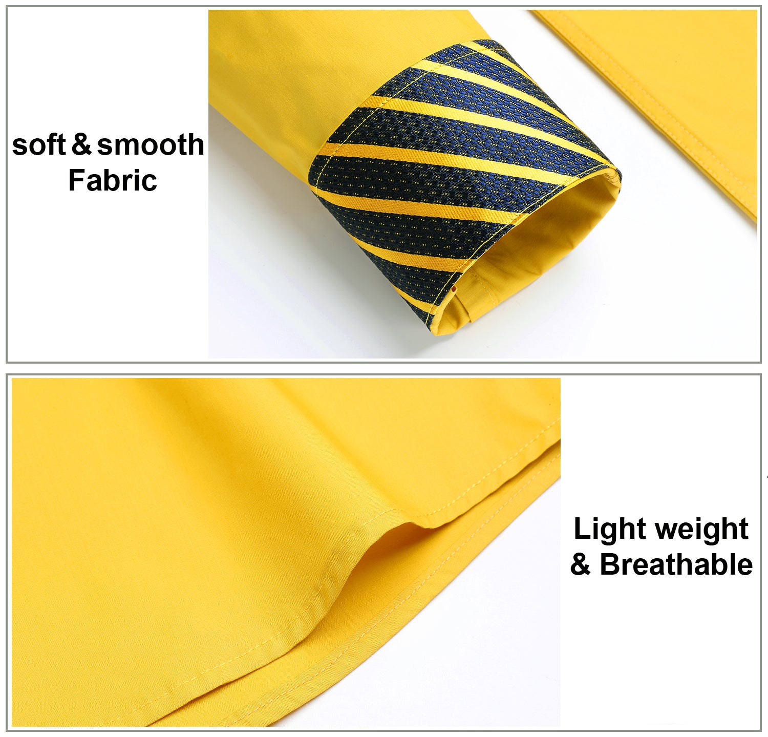 Casual Formal Shirt with Pocket - YELOW/STRIPED
