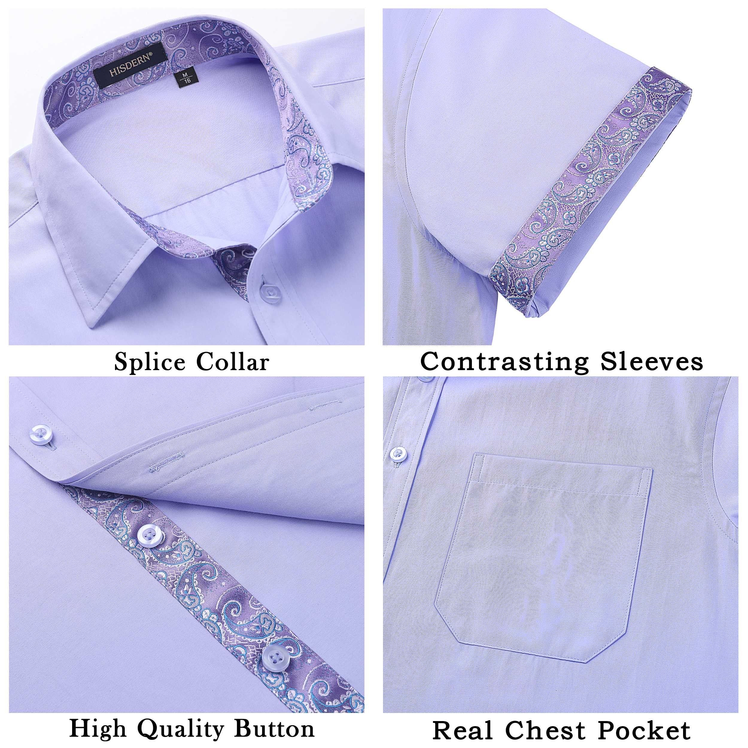 Men's Short Sleeve with Pocket - A1-PURPLE