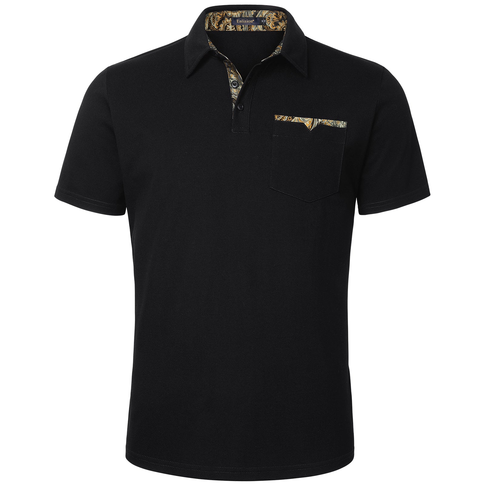 Polo Shirts Short Sleeve with Pocket - A4-BLACK2