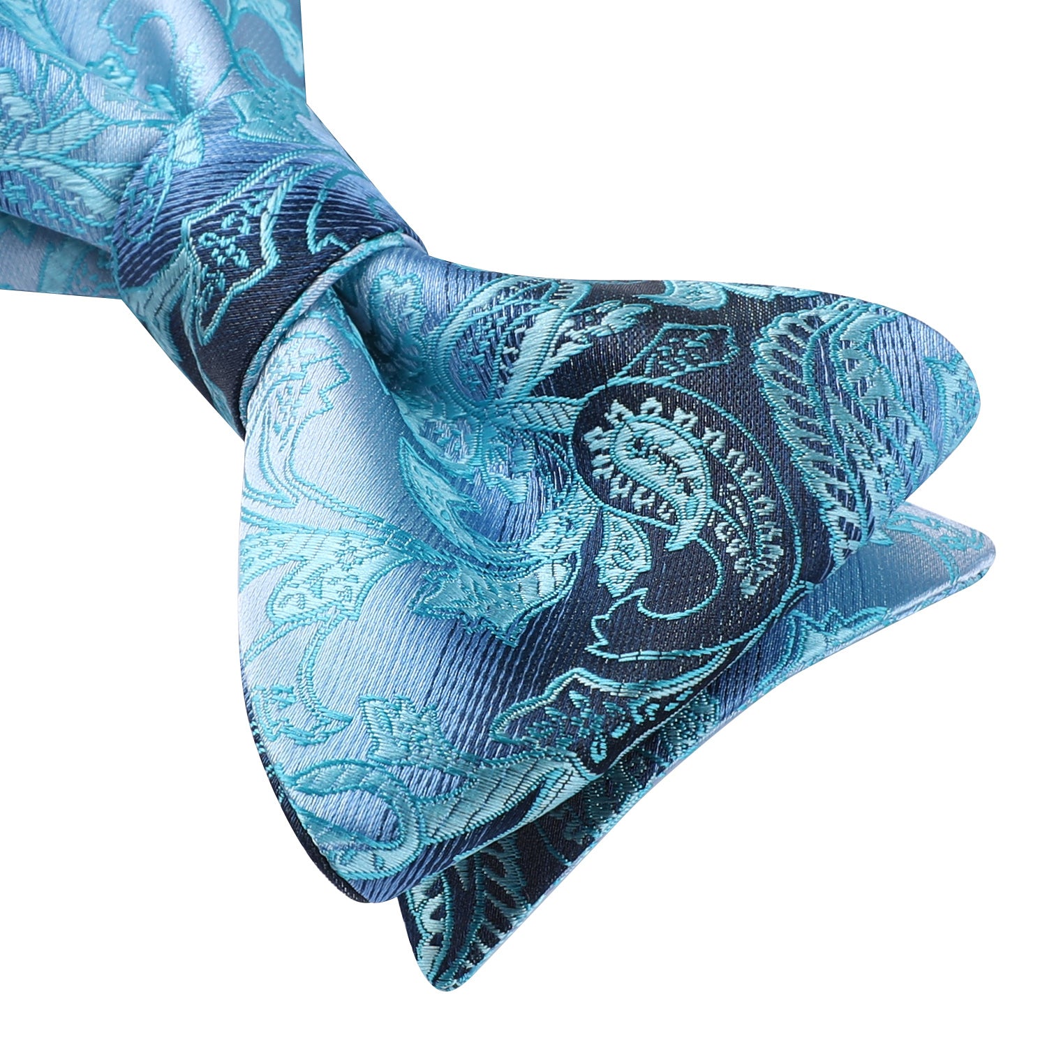 Paisley Bow Tie & Pocket Square - AQUA-1