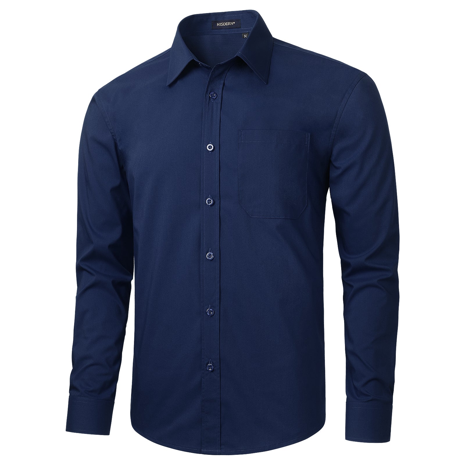 Casual Formal Shirt with Pocket - NAVY BLUE
