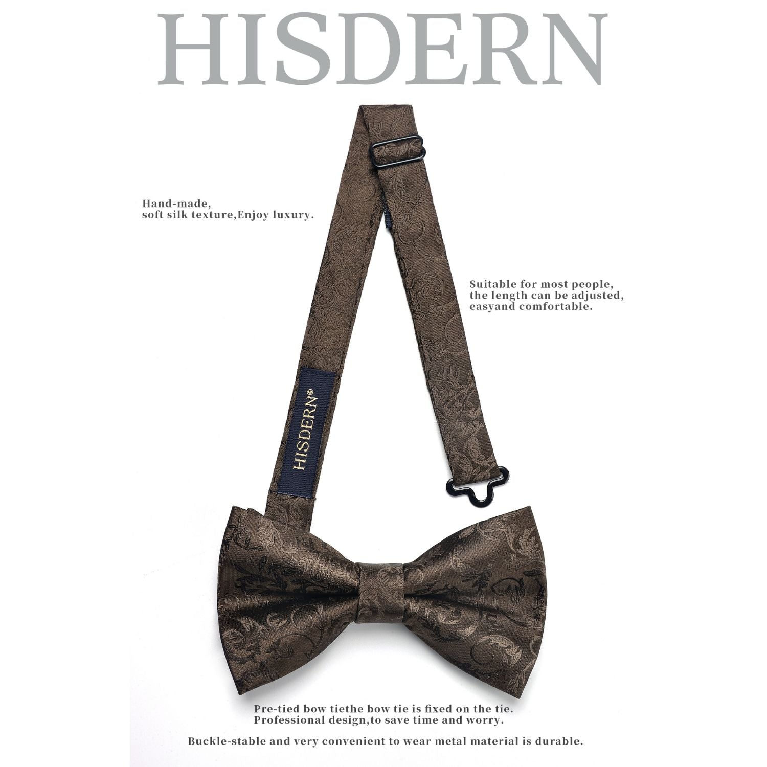 Floral Bow Tie & Pocket Square - BROWN