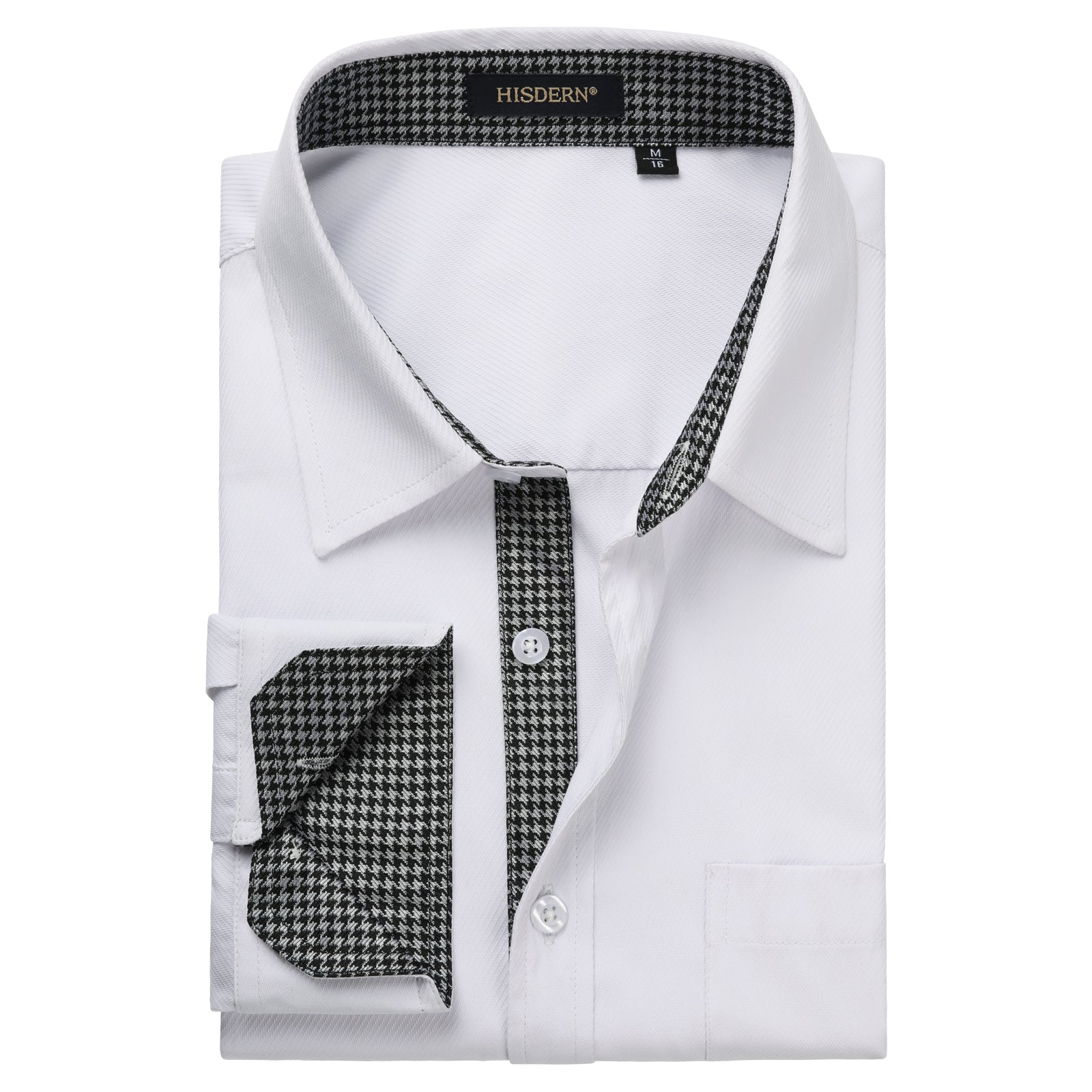 Casual Formal Shirt with Pocket - WHITE/PLAID