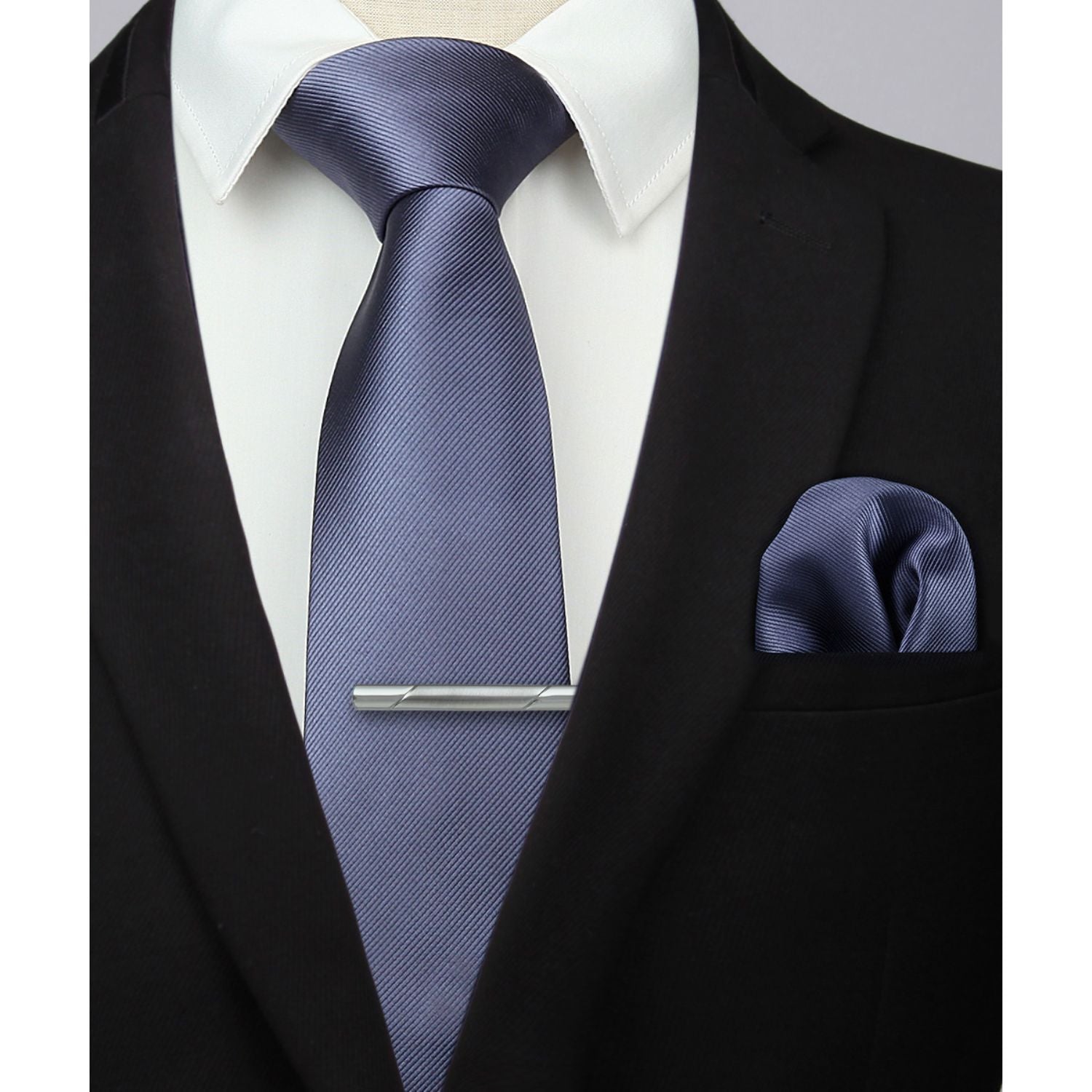 Solid Tie Handkerchief Clip - GRAY