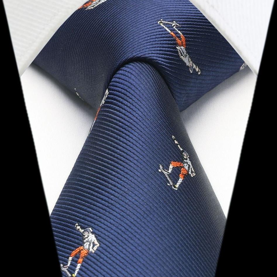 Skateboard Tie Handkerchief Set - NAVY BLUE-7
