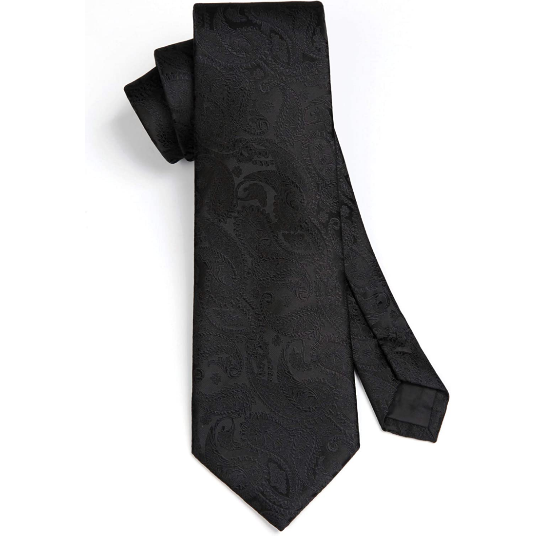 Paisley Tie Handkerchief Set - 02A-BLACK