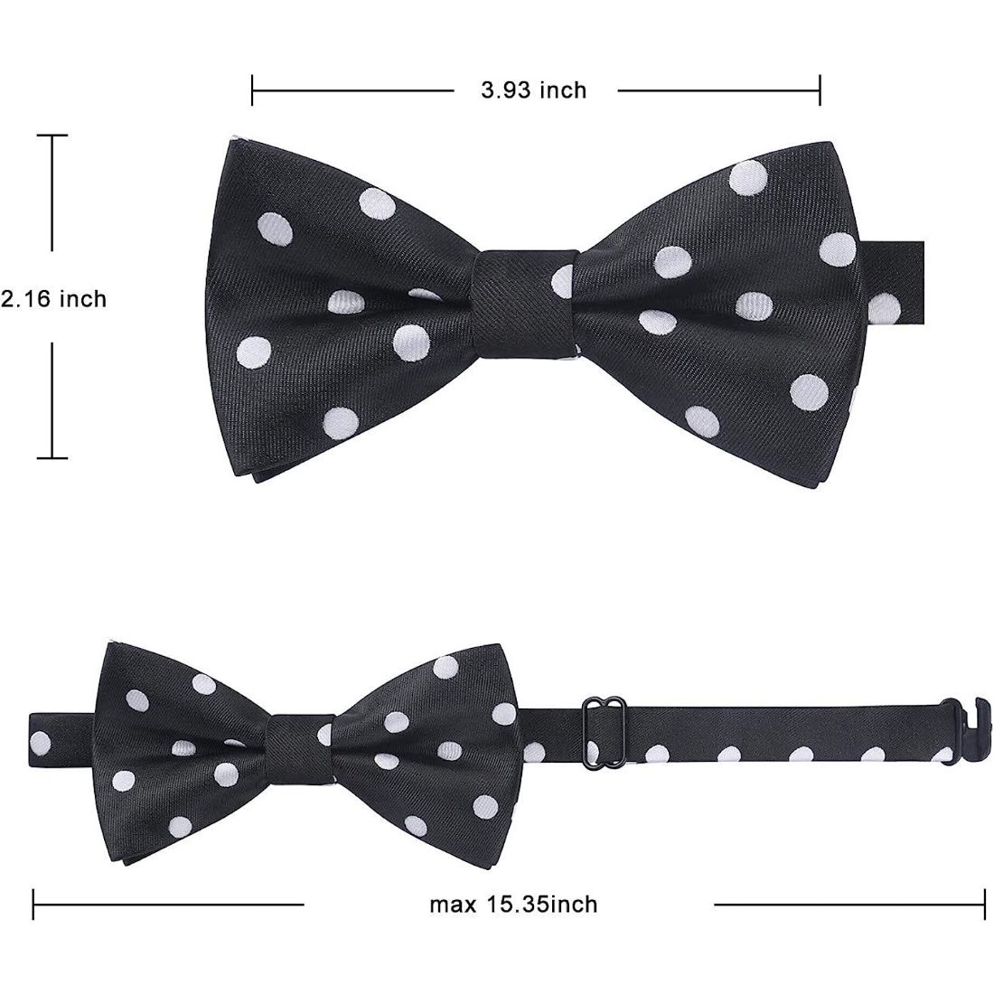 Polka Dot Pre-Tied Bow Tie for Boy - BLACK/WHITE 1