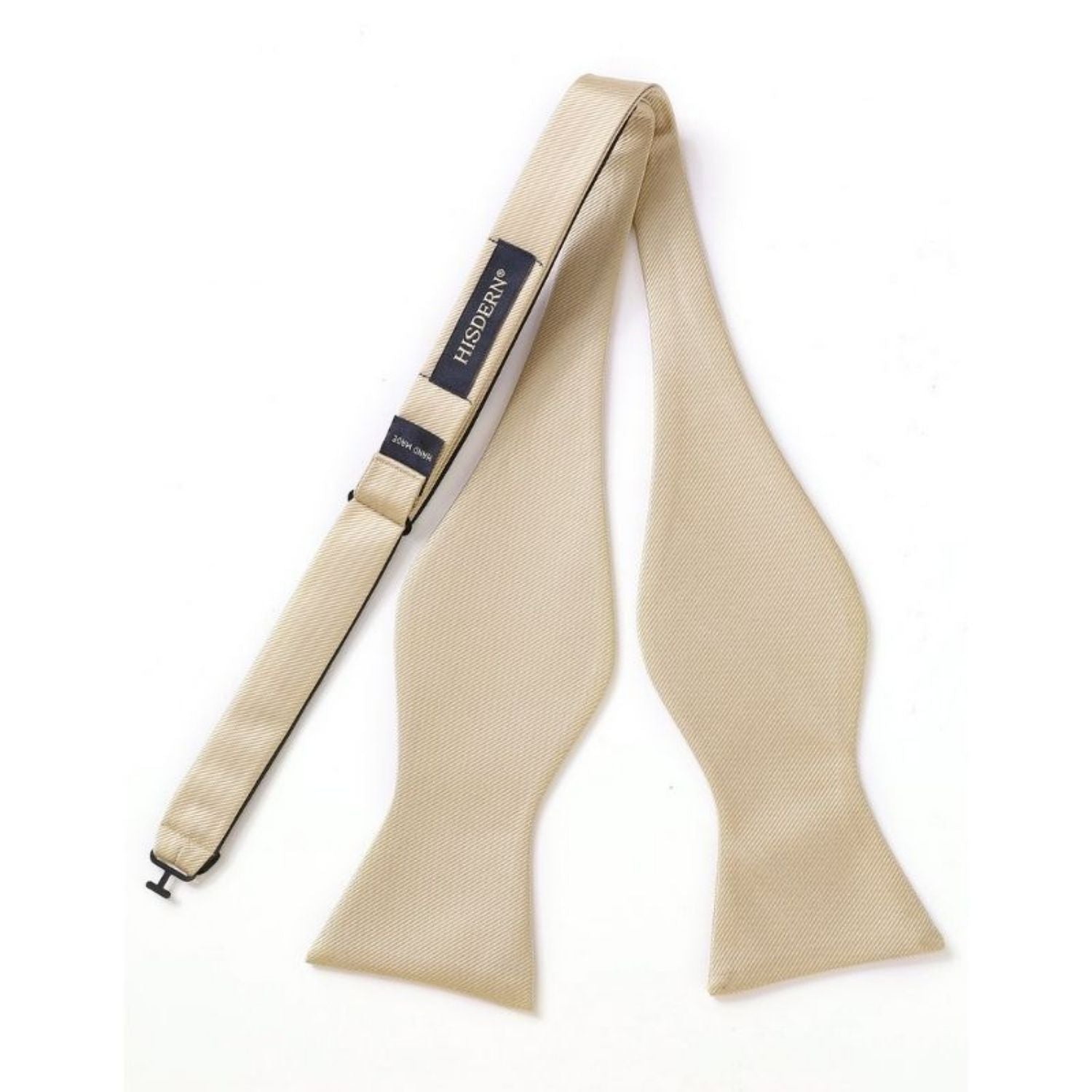 Solid Bow Tie & Pocket Square - B1-CHAMPAGNE