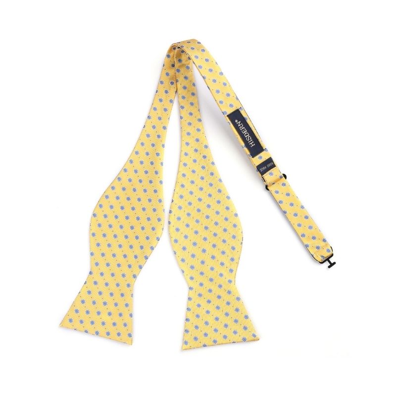 Floral Bow Tie & Pocket Square - A-YELLOW/BLUE