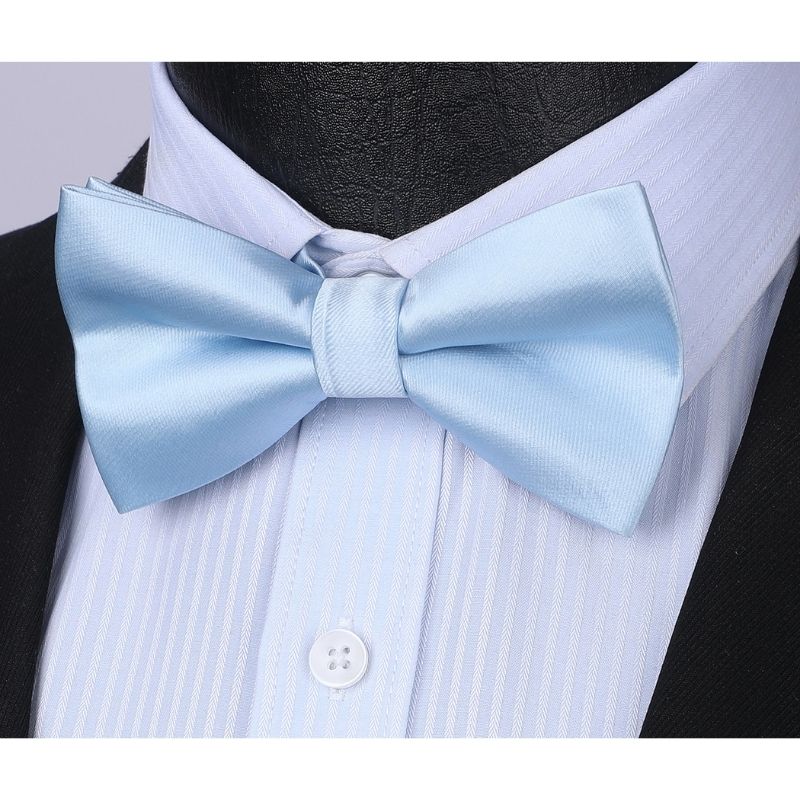 Solid Pre-Tied Bow Tie - 01-BABY BLUE