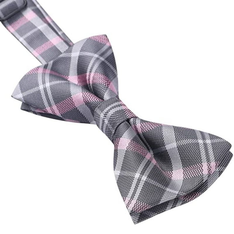 Plaid Pre-Tied Bow Tie for Boy - PINK/GRAY