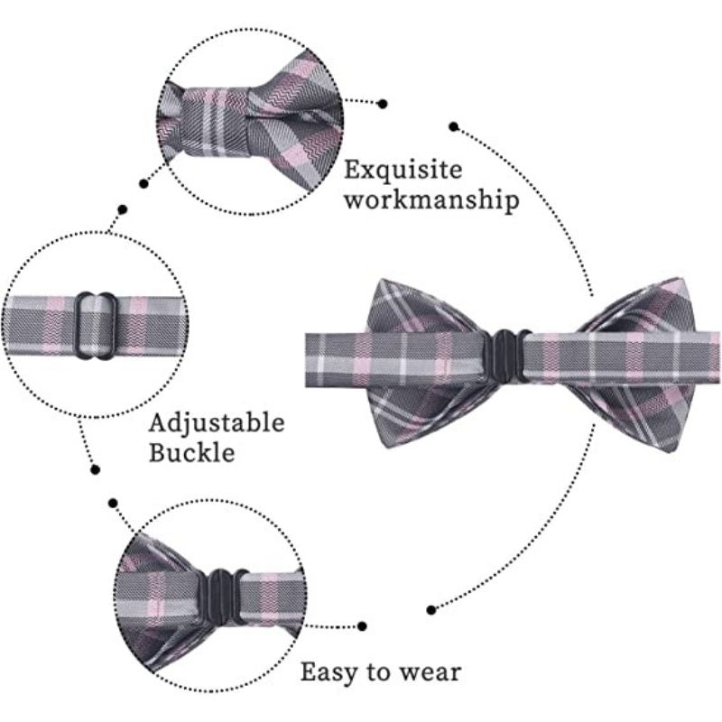 Plaid Pre-Tied Bow Tie for Boy - PINK/GRAY