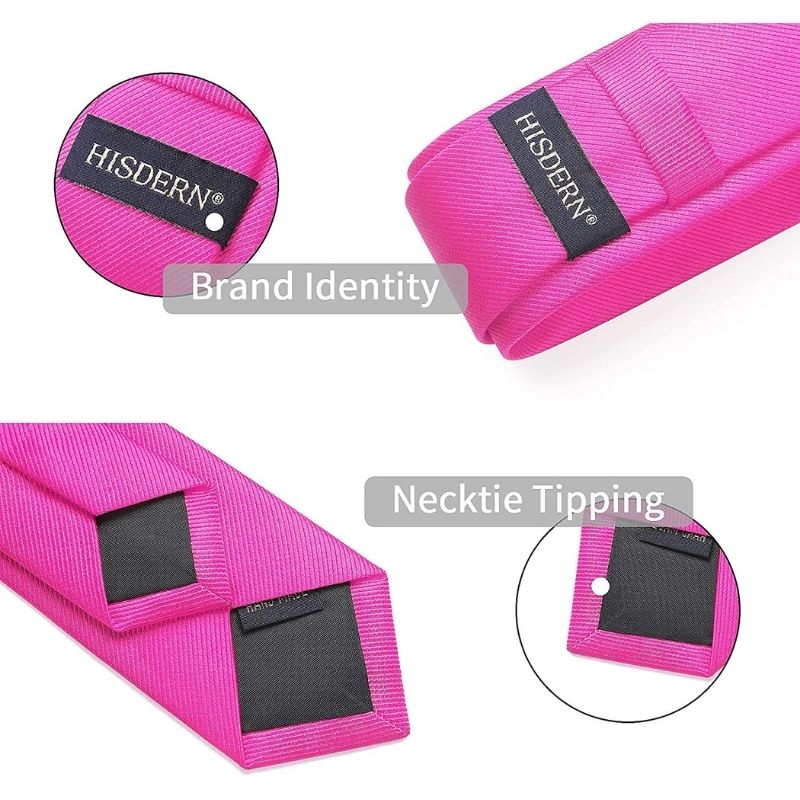 Solid 2.17 inch Skinny Formal Tie - 1-HOT PINK