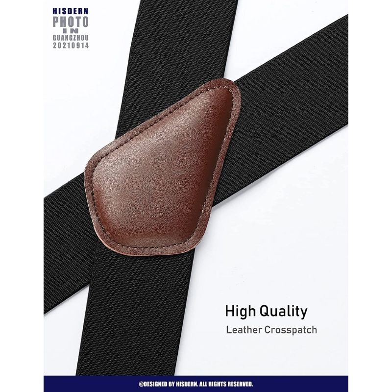 Thick Trouser X Shaped 2 Adjustable Suspender 2 Black