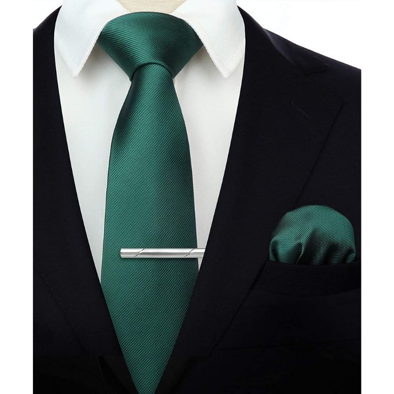 Solid Tie Handkerchief Set - GREEN