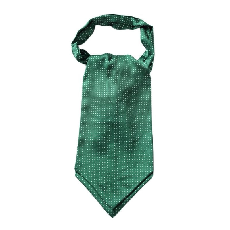 Polka Dot Ascot Cravat Scarf - GREEN