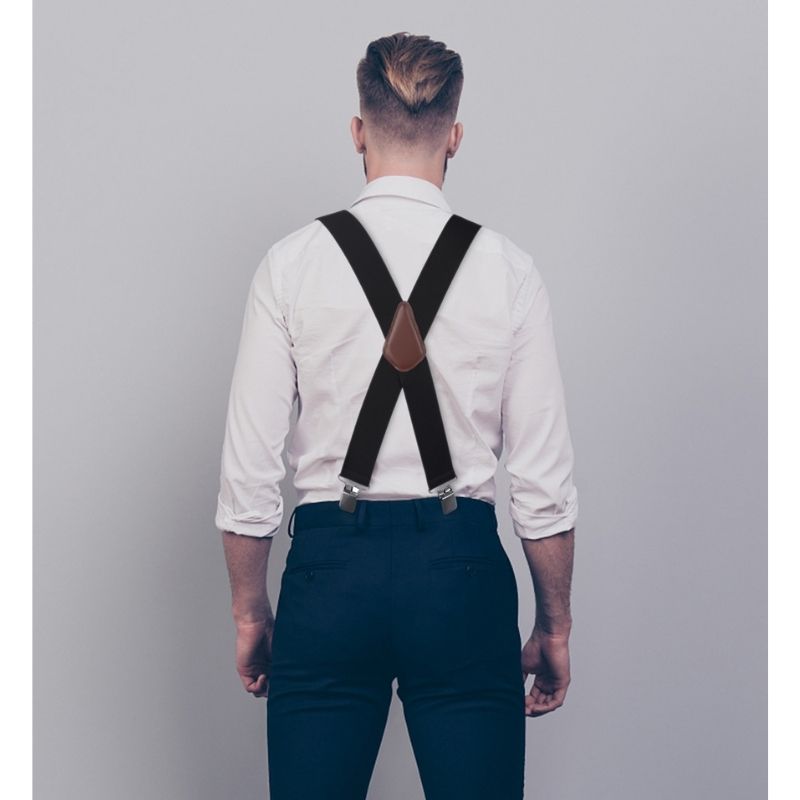 Thick Trouser X Shaped 2 Adjustable Suspender 2 Black