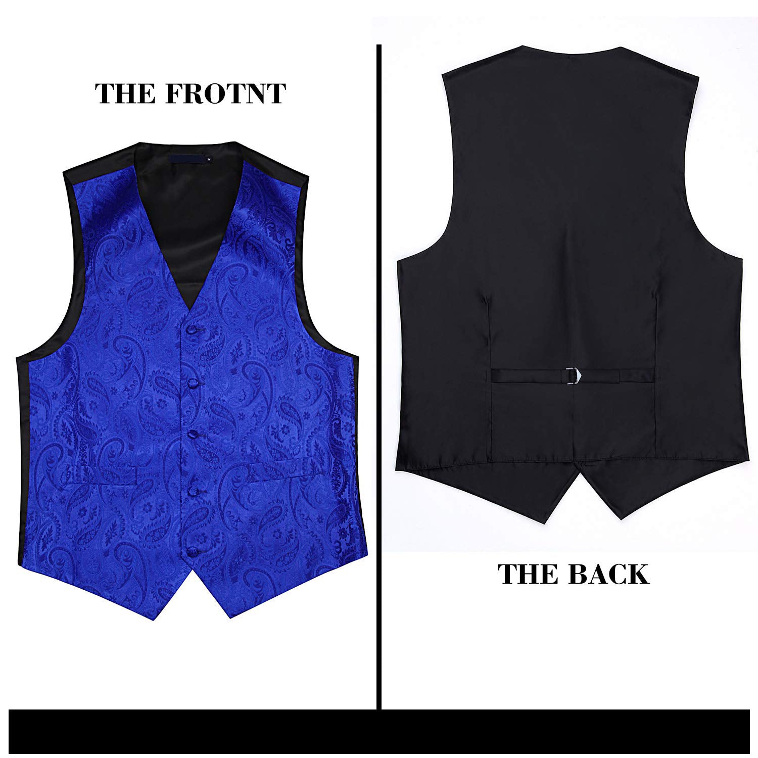 Paisley Vest Tie Handkerchief Set Rolay Blue