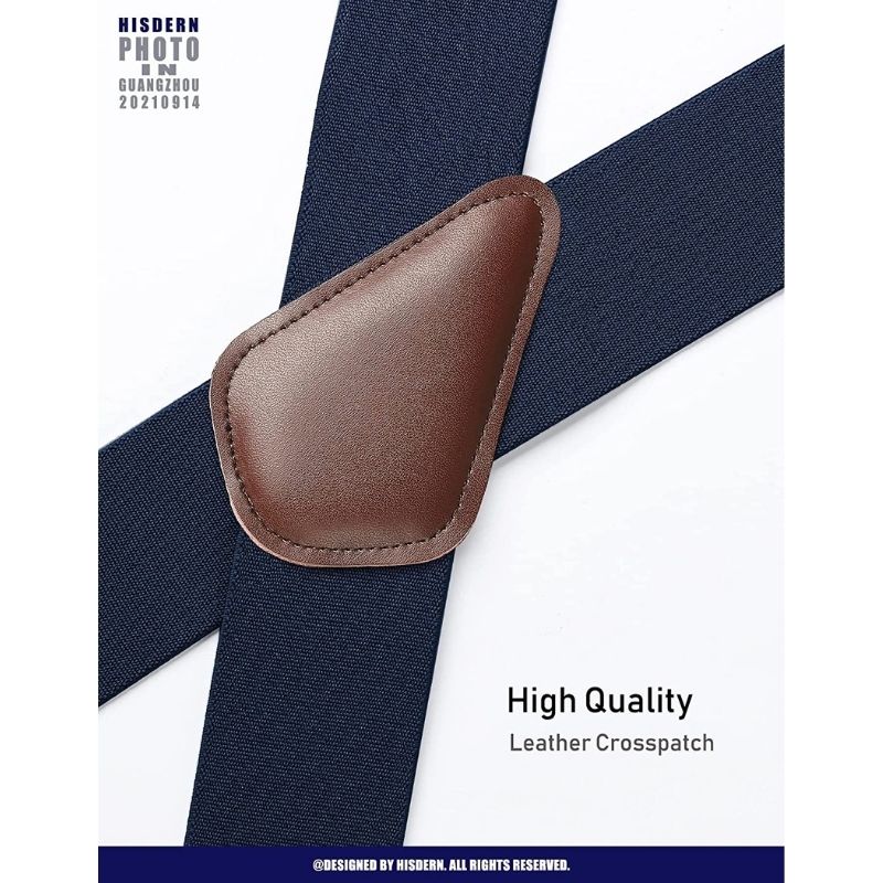 Thick Trouser X Shaped 2 Adjustable Suspender 1 Navy Blue