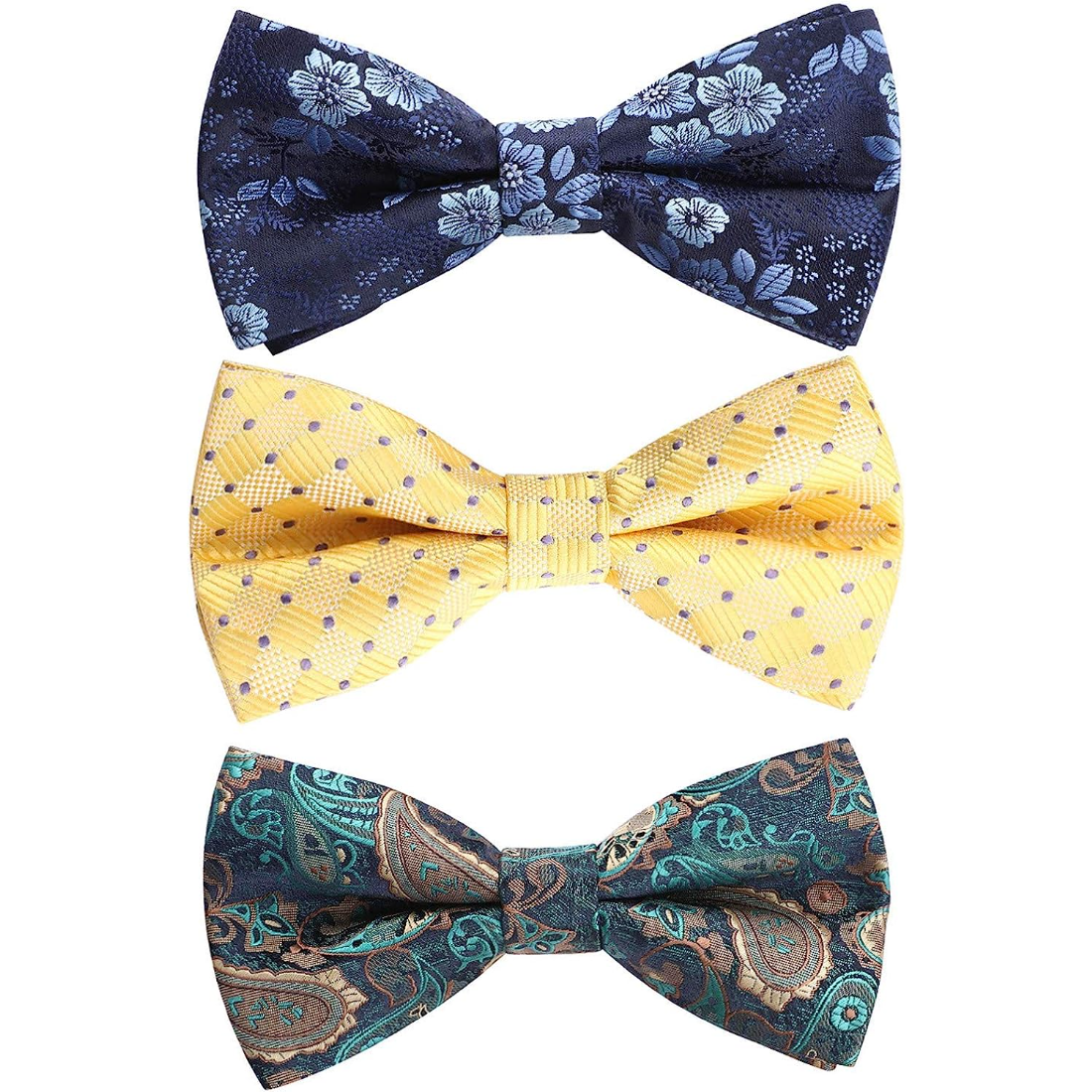 3PCS Mixed Design Pre-Tied Bow Ties - B-06