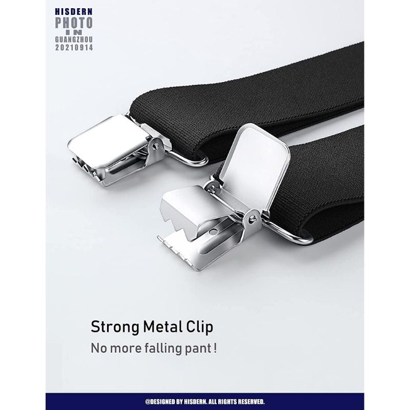 Thick Trouser X Shaped 2 Adjustable Suspender 2 Black