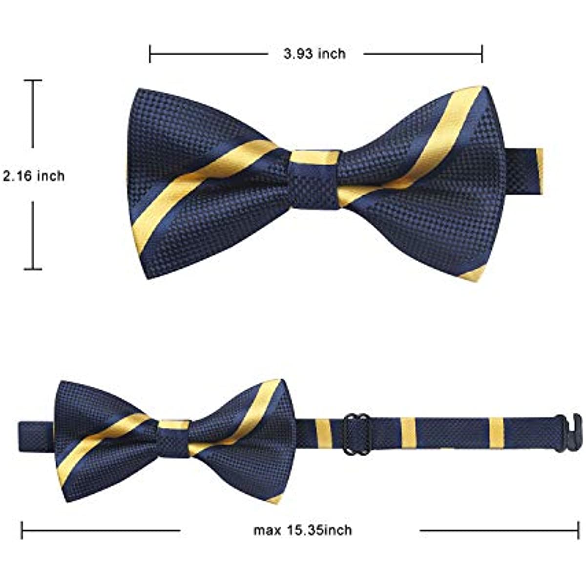 Stripe Pre-Tied Bow Tie for Boy - NAVY BLUE/YELLOW