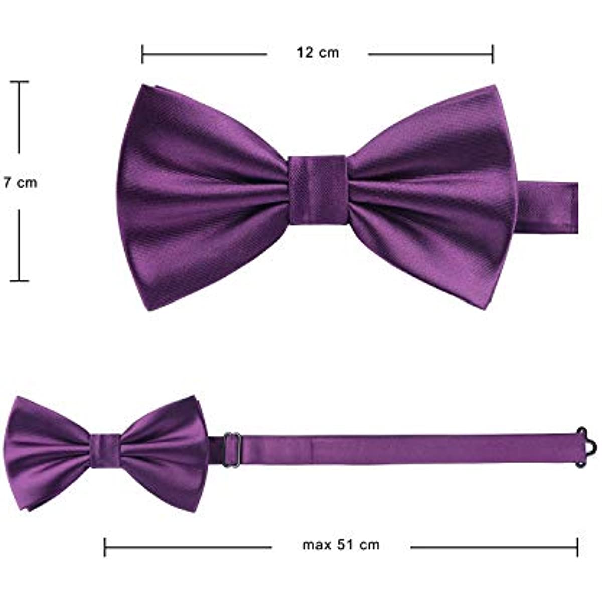 Solid Pre-Tied Bow Tie & Pocket Square - P-PURPLE 1
