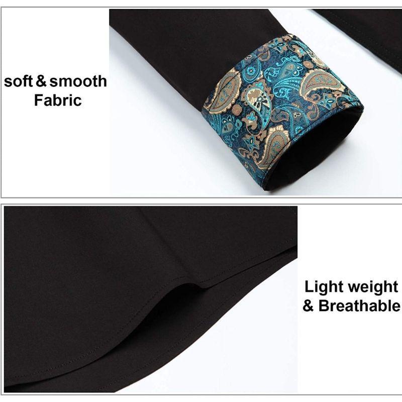 Casual Formal Shirt with Pocket - BLACK/AUQA