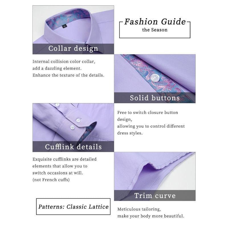 Casual Formal Shirt With Pocket Purple Pink