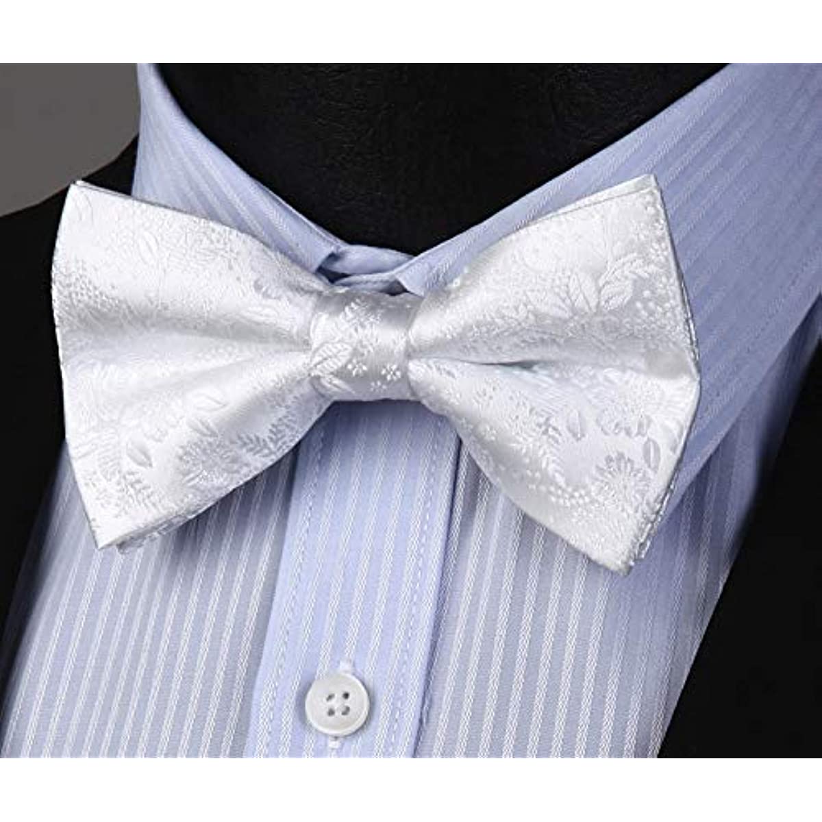 Floral Pre-Tied Bow Tie - 1-WHITE