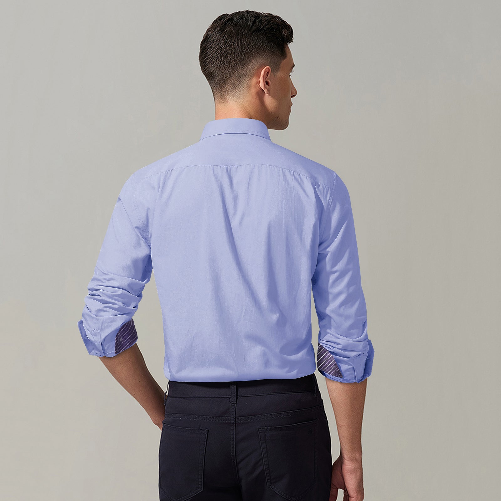 Casual Formal Shirt with Pocket - 14-PURPLE-PAISLEY