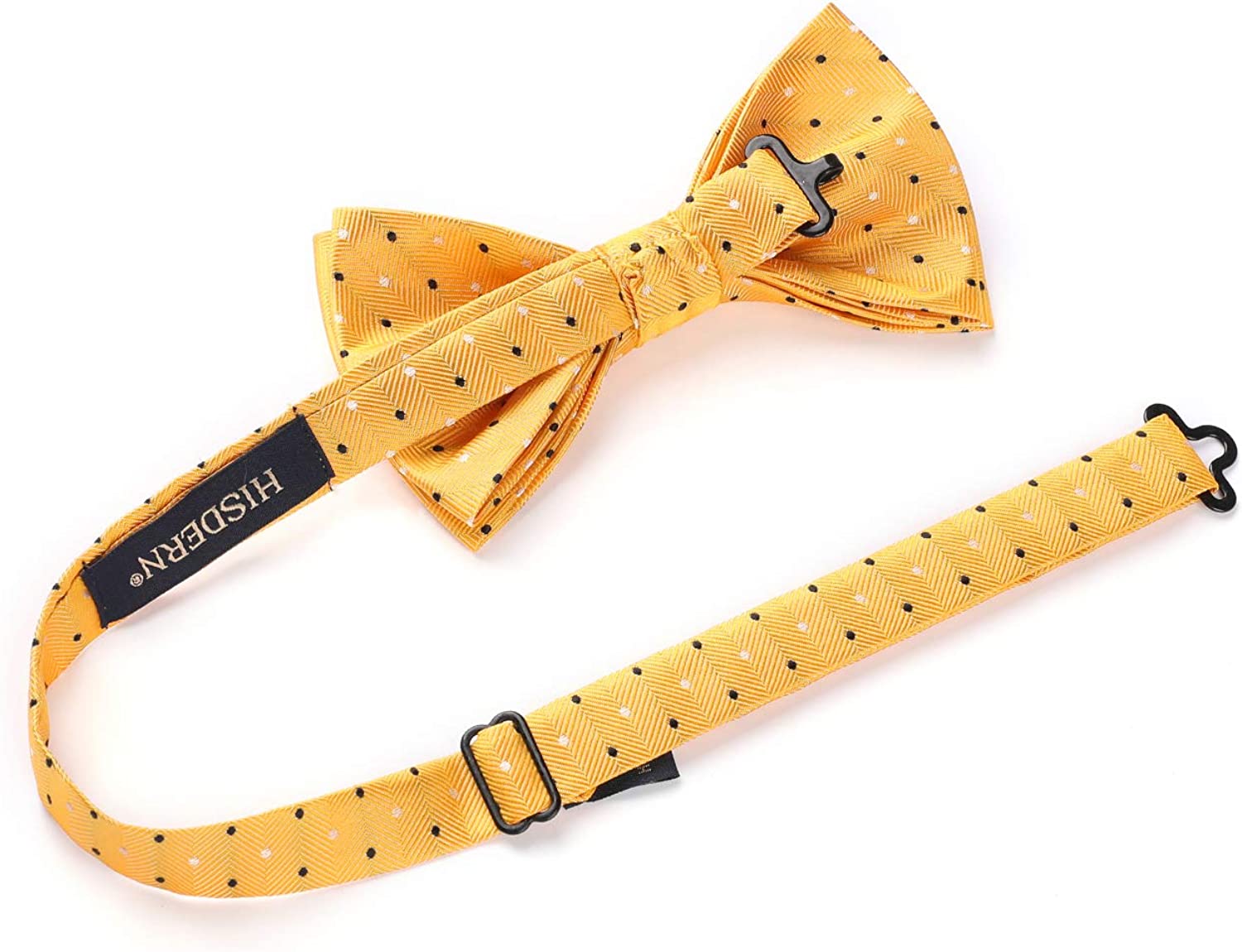 Polka Dot Pre-Tied Bow Tie & Pocket Square - A-YELLOW