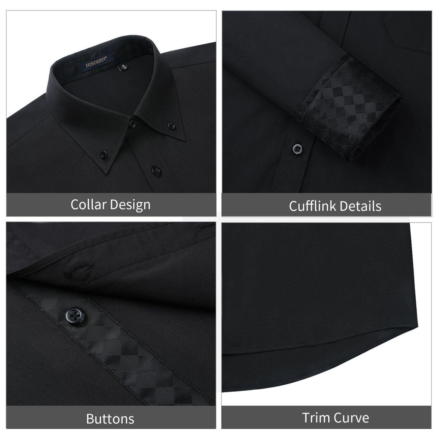 Casual Formal Shirt with Pocket - 02-BLACK