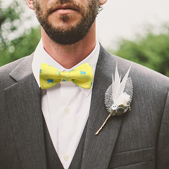 Fun Animal Bow Tie & Pocket Square - CRAB/YELLOW