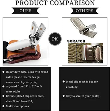 X Shaped Adjustable Suspender With 4 Clips Navy Blue 1